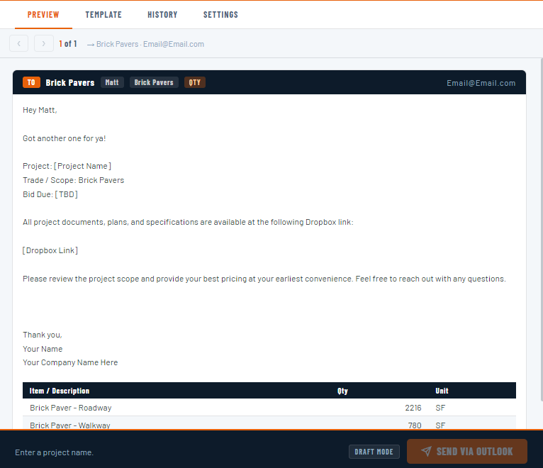 Email preview